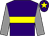 Purple, yellow hoop, grey sleeves, purple cap, yellow star (Toberona Partnership)
