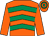 Orange, emerald green chevrons, orange sleeves, hooped cap (R Nicholas / Dr W S Campbell)